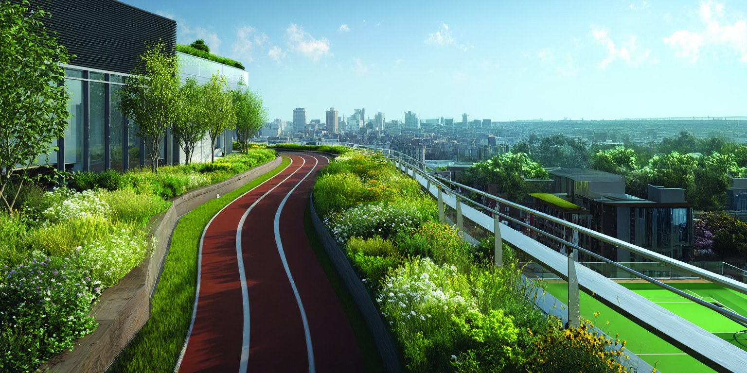 Elevated sky jogging track
