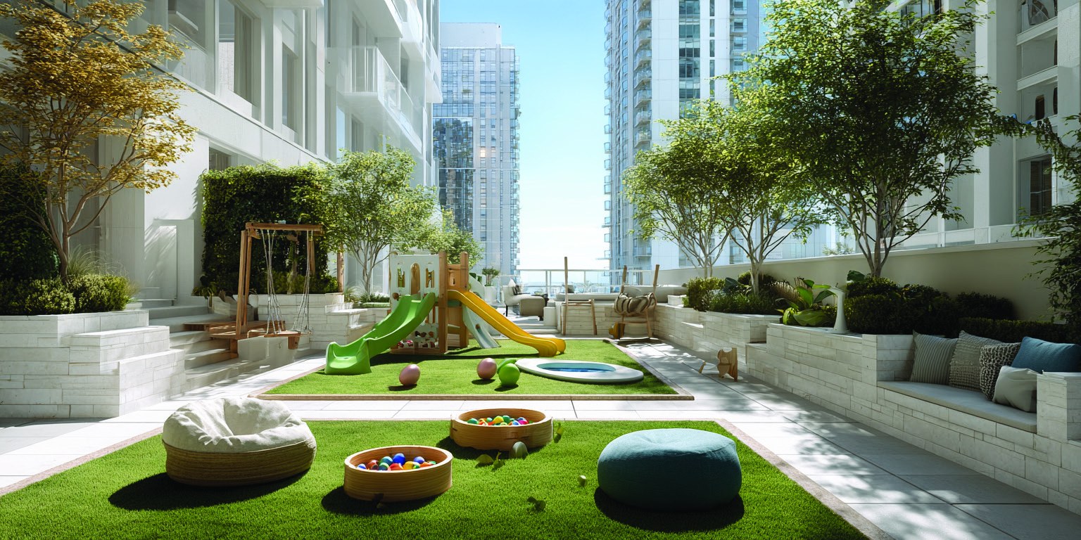Children's play zone on the podium