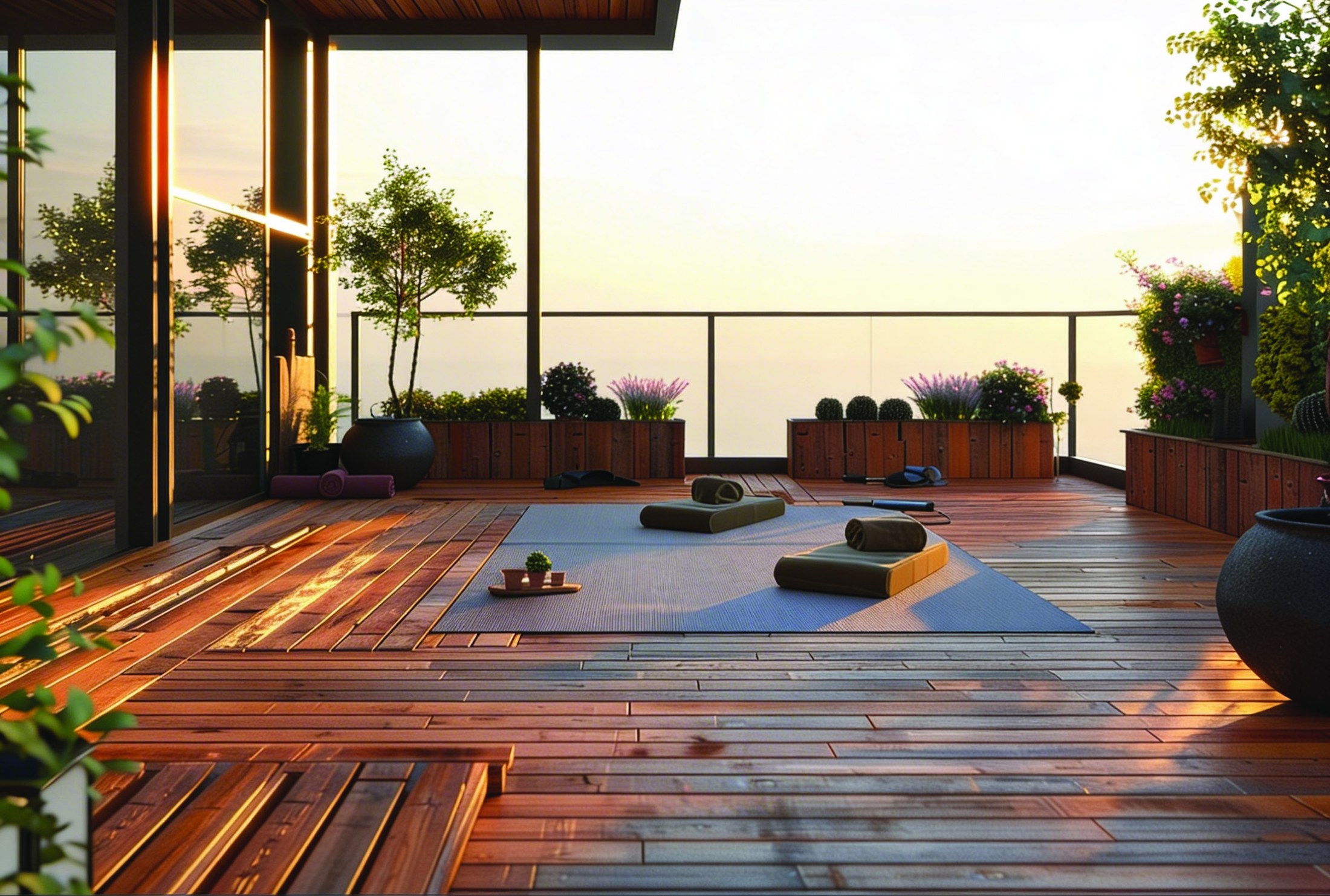 Sky yoga sanctuary at sunset